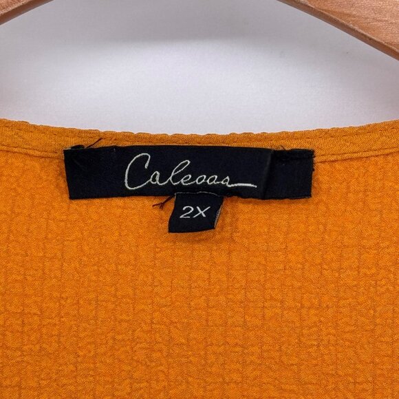 Caleaoa Womens size  2X Floral Embroidered Boho Tunic Top Patterned Panels - Picture 4 of 12